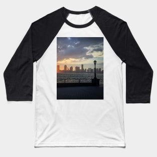 Sunset, Battery Park, Manhattan, NYC Baseball T-Shirt